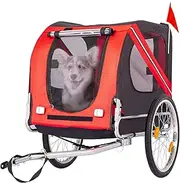 Dog Trailer for Bicycle,Cargo Cycle Trailers,Wagon Cart,Pet Bike Carrier,3 Doors,Collapsible,Supports Up to 40kg,for Outdoor