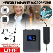 UHF Wireless Microphone System Mini Headset Receiver + Bodypack Transmitter Kit