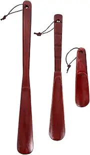 VERDANVERSE 3pcs Wooden Shoehorn Shoe Insert Shoehorn Portable Shoe Horn Long Arm Shoe Horn Shoe Horn for Boys Small Shoe Horn Lazy Shoe Horn Wooden Metal Shoe Horn Ski Boot Horn Brown