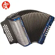 Hohner 3500 Corona II 31 Button GCF Sol Diatonic Accordion Blue w/ Bag, Straps