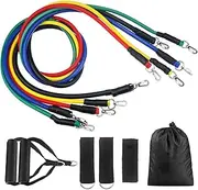 Allnice Exercise Bands Resistance Bands Set with 5 Fitness Door Anchor/Ankle Straps/Bands/Handles/Carrying Pouch, Best for Men Women Indoor and Outdoor Sports
