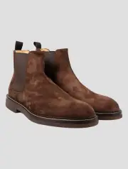 Brunello Cucinelli Brown Leather Suede Boots Shoes Man