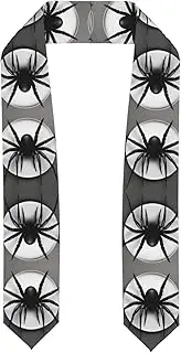 [SKKNT] Black Spider Print Graduation Shawl Stole For Academic Commencements Honor Sash Congratulations Gift