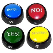 Zany Toys LLC Set of 4 Talking Buttons - No, Yes, Sorry & Maybe