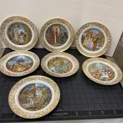 Grimm's Fairy Tales Franklin Porcelain Plate Set Of 7 1978