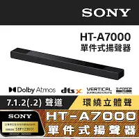 在飛比找Yahoo奇摩購物中心優惠-【SONY 索尼】HT-A7000 7.1.2聲道多種單體揚