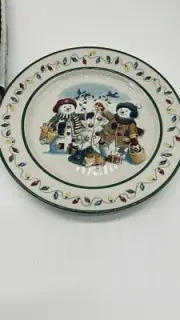 Longaberger "Flurry & Snowball" plate, Christmas plate, USA, 1999. New Old Stock