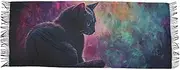 [AIXIWAWA] Women's Pashminas Scarf Pastel Cat Print, Shawls Wrap Lightwight with Tassel for Evening Dress Dinner Party, Multicolor