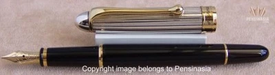 AURORA 88 OTTANTOTTO SILVER LINEAR REGULAR 814, BEAUTIFUL RELIABLE FOUNTAIN PEN!