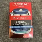 New L'Oréal Revitalift Night Retinol + Niacinamide Anti-wrinkle Cream 1.7oz Jar