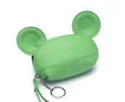 Women's small coin purse, leather coin purse-green