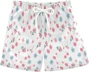 [RPLIFE] Boys' Swim Shorts & Trunks, Toddler Swim Shorts 2t, Blossoms White