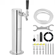 VEVOR Single Faucet Draft Beer Tower Dispenser Stainless Steel Keg Beer Tower