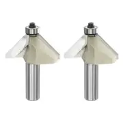 2pcs 45 Degree Chamfer Router Bit 1/2" Shank 1" Cutting Edge Carbide, Gold