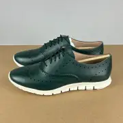 Cole Haan Zerogrand Wing Oxford Loafers Womens 10 Scarab Green Ivory Lace Up
