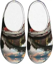 [EdWal] Dublin Ireland Ha Penny Bridge River print Winter Warm Slippers Indoor Anti-skid Plush Slippers Relaxing at Home for Women Men