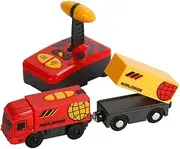 Electric Remote Control Train for Plastic Train Plaything Compatible with Tracks Battery Not Included Present for Childrens Special Days and Holidays Random Color