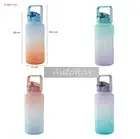 2L Water Bottle Motivational Drink Flask with Time Marking Sports Gym Camping