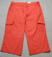 St. John's Bay Capri Pants Womens XL Red Mid Rise Cargo Pocket Easy Fit Stretch