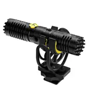 Minbo M2 Shotgun Microphone with Rycote Lyre Shock Mount for Vlog Youtube Live Streaming Dslr Camera Smartphones Laptops