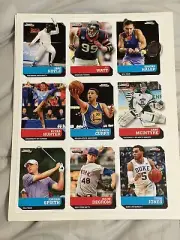 RARE SI Kids June 2015 Uncut Card Sheet Jordan Spieth, Steph Curry, DeGrom (RC)