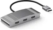 DisplayPort to 3 HDMI Splitter, DP 1.4 to HDMI Multi Monitor 3 Port Support Dual 4K@60Hz Compatible Windows and Mac OS
