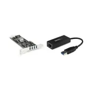 StarTech.com 4 Port USB 3.0 PCIe Card, USB to Ethernet Adapter, USB 3.0 to 10...