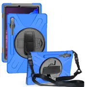 For Samsung Galaxy Tab S8+ Plus (2022)/Tab S7+ Plus (2020) Case, Shielding Cover, Shoulder+Hand Strap, Blue