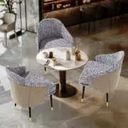 Set of 2 Upholstered Italian Linen Dining Chairs