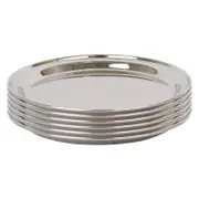 Round Stainless Steel Serving Trays - 35.5cm - Pack of 6