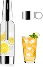 Portable Soda Maker with Clear Bottle, Home Carbonation System (Silver)