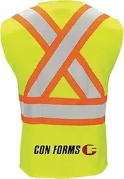 [Con Forms] Concrete Pump Operator Hi-Vis Safety Vest, Fire Retardant with X Pattern Back ANSI Class 2-Safety