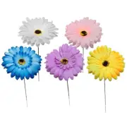 5 Pcs Gerbera Lawn Pile Garden Stake Decoration Decorations Outdoor