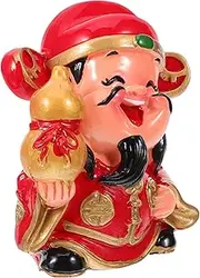 Anneome Chinese Wealth Figurine Car Ornament Cute Version Dashboard Decoration for Festive Atmosphere for Car Interiors and Housewarming