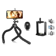 Phone Tripod Mini Flexible Stand Bundle with Tripod Phone Mount 1/4" Screw Ad...