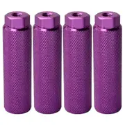 4 Pcs Bike Pegs,Aluminum Alloy Anti-Skid Lead Foot Bicycle Pedals BMX Pegs for 3/8 Inch Axles Bicycle Accessories, Purple
