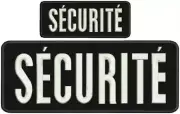 Securite embroidery Patches 4x10 and 2x5 hook ON BACK white Letters