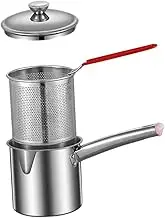 HOLIDYOYO 1 Set Multi Functional Deep Fryer Pot Capacity Stainless Steel Frying Pot for Versatile Cooking Nonstick Oil Fryer for Chicken Fries and More Ergonomic Design