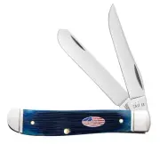 CaseXX Knives Shot Show Mini Trapper 10777 Navy Blue Bone Pocket Knife Stainless