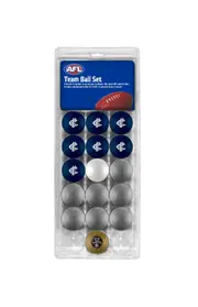 Carlton Blues AFL 16 Ball Set V Colour Silver