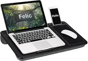 Felic Super Large Size Lap Desk, Portable Laptop with Pillow Cushion, Home Office Laptop Desk Fits up to 17 inch Laptop, Laptop Stand Portable Tray With Built-in Mouse Pad and Carrying Handle (1 Pack)