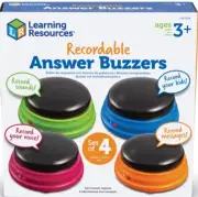 Learning Resources Recordable Answer Buzzers - Set of 4, Ages 3+ | Pre-K