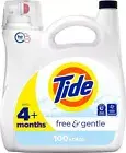 Tide Free & Gentle Laundry Detergent Liquid HE Compatible 100 Loads 132 fl oz