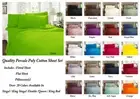 New Percale Sheet Set Fitted With 38cm Wall For All Bed Sizes - Color Choices