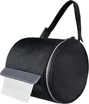 Hanging Toilet Paper Holder Waterproof Tissue Holder Cat Proof Roll Paper Case Cover Portable and Foldable Roll Storage Bag with Adjustable Strap for Wall Car Camping Tent Home Office Black Honeycomb