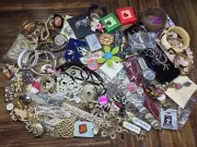 Jewelry lot junk drawer costume wearable vintage modern harvest lot #1