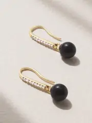 [Mateo] Mateo - 14-karat Gold, Onyx And Diamond Earrings - One size One size Gold