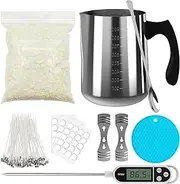 [Ohcans] Candle Making Kit Supplies, Soy Wax DIY Candle Making for Adults, with 900ml Candle Make Pouring Pot, Candle Wicks, Wicks Sticker, Wicks Holder, Thermometers