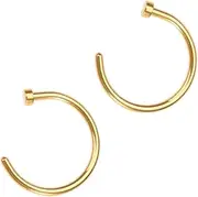 [DEARMAMY] 2Pcs Unisex Titanium Steel Open Nose Ring Golden Shaped Nose Piercing Studs for Daily Wear Hypoallergenic and Safe for All Users