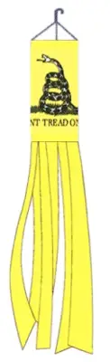 "DON'T TREAD ON ME GADSDEN" Windsock Super Shiny polyester 5ft wind sock flag